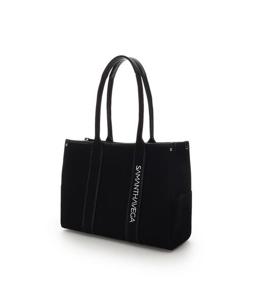 SAMANTHAVEGA(サマンサベガ)の「新色ロゴテープキャンバスA4トートバッグ(トートバッグ・レディース・オフホワイト/ブラック・FREE)」の3枚目の写真