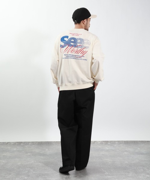 BAYFLOW（ベイフロー）の「SNOWバックプリントTシャツ/ロングスリーブ（Long Sleeve）（Tシャツ/カットソー・メンズ・オフホワイト/チャコール/ネイビー/ラベンダー・MEDIUM/LARGE）」の9枚目の写真