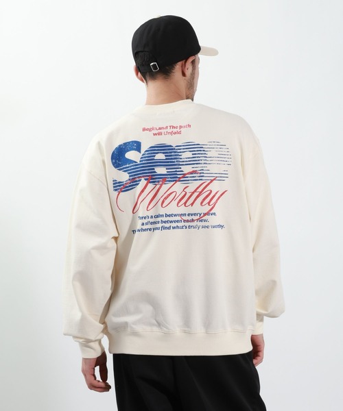 BAYFLOW（ベイフロー）の「SNOWバックプリントTシャツ/ロングスリーブ（Long Sleeve）（Tシャツ/カットソー・メンズ・オフホワイト/チャコール/ネイビー/ラベンダー・MEDIUM/LARGE）」の11枚目の写真