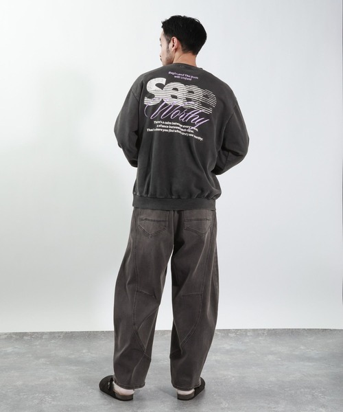 BAYFLOW（ベイフロー）の「SNOWバックプリントTシャツ/ロングスリーブ（Long Sleeve）（Tシャツ/カットソー・メンズ・オフホワイト/チャコール/ネイビー/ラベンダー・MEDIUM/LARGE）」の15枚目の写真