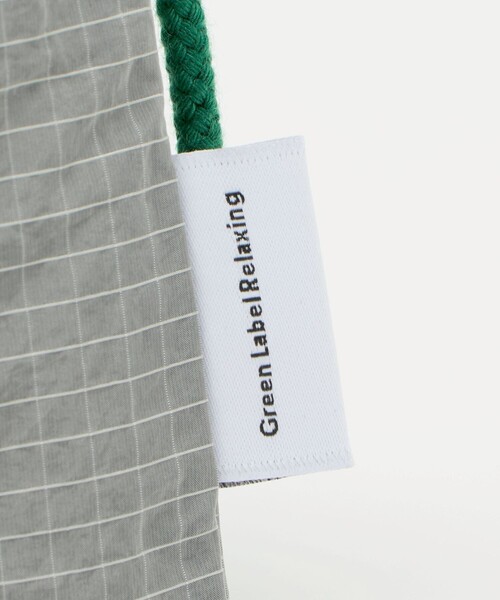 green label relaxing（グリーンレーベルリラクシング）の「巾着バッグ（小）（リップストック） / キッズ（トートバッグ・キッズ・ネイビー/グレー系・FREE）」の10枚目の写真
