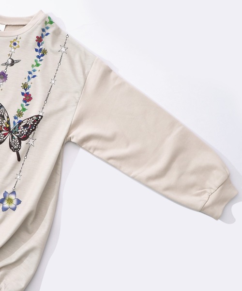 セール】153764：スカラーガーランド柄裏毛チュニック（チュニック