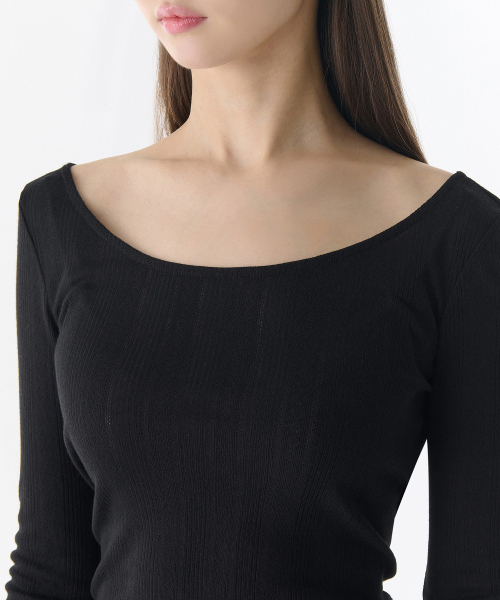 MUSINSA STANDARD WOMAN（ムシンサスタンダードウーマン）の「ウィメンズ ポインテール バレリーナ 長袖Tシャツ [ブラック]（Tシャツ/カットソー・レディース・その他・SMALL/MEDIUM/LARGE/X-SMALL）」の4枚目の写真