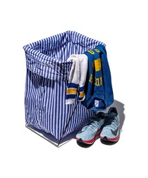 PUEBCO（プエブコ）の「SHIRT FABRIC FOLDING LAUNDRY BASKET Blue Narrow Stripe（ランドリーグッズ）」