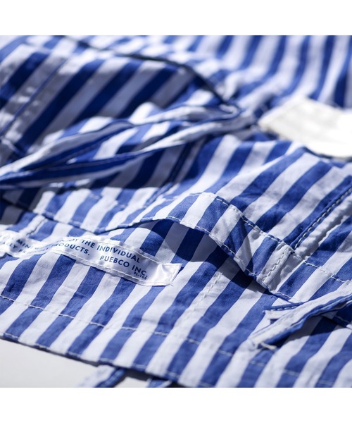 PUEBCO（プエブコ）の「SHIRT FABRIC FOLDING LAUNDRY BASKET Blue Narrow Stripe（ランドリーグッズ・メンズ・ブルー系その他・ONE SIZE）」の6枚目の写真