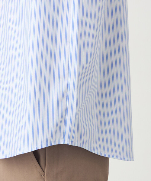 COMME CA ISM（コムサイズム）の「コットンナイロン ストレッチ ストライプ バンドカラーシャツ（シャツ/ブラウス・メンズ・ホワイト/サックスブルー・X-LARGE/LARGE/MEDIUM/SMALL）」の15枚目の写真