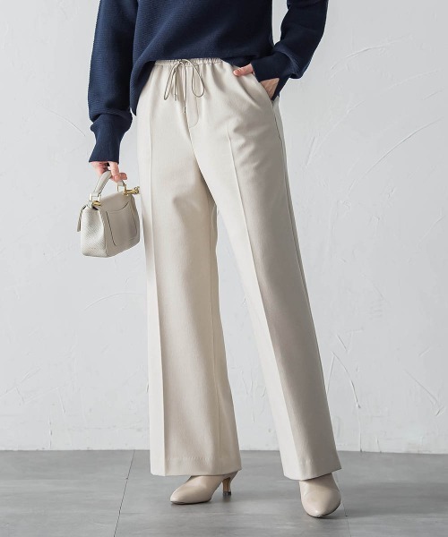 LAUTREAMONT（ロートレアモン）の「両面起毛ドロストワイドパンツ（その他パンツ・レディース・ネイビー/ベージュ/ブラウン・11号/9号/7号）」の2枚目の写真