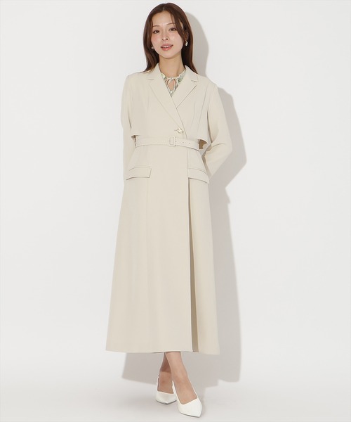 AND COUTURE(アンドクチュール)の「トレンチ風ワンピース(ワンピース・レディース・ブラック/ライトグレー/ベージュ/カーキ・MEDIUM/SMALL)」の18枚目の写真