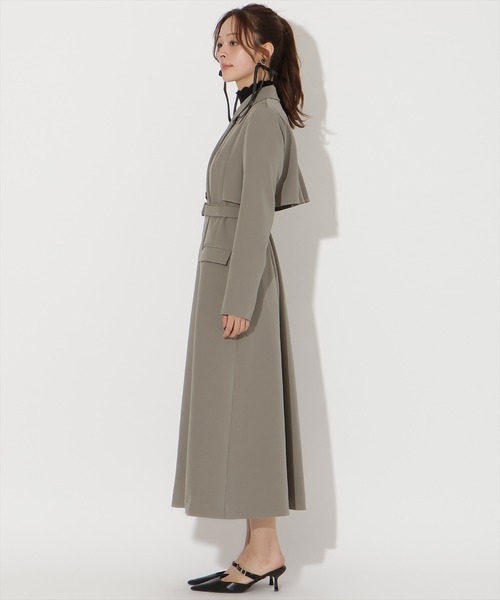 AND COUTURE(アンドクチュール)の「トレンチ風ワンピース(ワンピース・レディース・ブラック/ライトグレー/ベージュ/カーキ・MEDIUM/SMALL)」の13枚目の写真