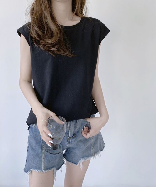 ARCADE(アーケード)の「夏服 さらさらストレッチ ルーズシルエット シンプル ノースリーブ Tシャツ -ARCADE Limited Line-(タンクトップ・レディース・グレイッシュベージュ/ブラック/ブラウン/ホワイト・FREE)」の16枚目の写真