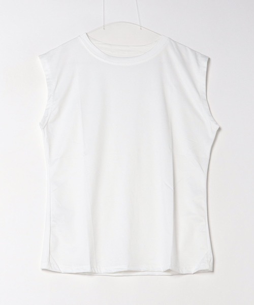 ARCADE(アーケード)の「夏服 さらさらストレッチ ルーズシルエット シンプル ノースリーブ Tシャツ -ARCADE Limited Line-(タンクトップ・レディース・グレイッシュベージュ/ブラック/ブラウン/ホワイト・FREE)」の8枚目の写真