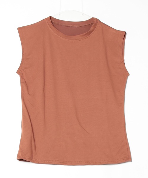 ARCADE(アーケード)の「夏服 さらさらストレッチ ルーズシルエット シンプル ノースリーブ Tシャツ -ARCADE Limited Line-(タンクトップ・レディース・グレイッシュベージュ/ブラック/ブラウン/ホワイト・FREE)」の12枚目の写真