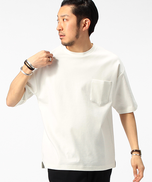 B:MING by BEAMS(ビーミングバイビームス)の「【Begin5月号掲載】ビーミング by ビームス / ポンチドロップショルダークルーTシャツ(Tシャツ/カットソー・メンズ・ホワイト/グレー/カーキ/ネイビー・X-LARGE/MEDIUM/LARGE/SMALL)」の1枚目の写真