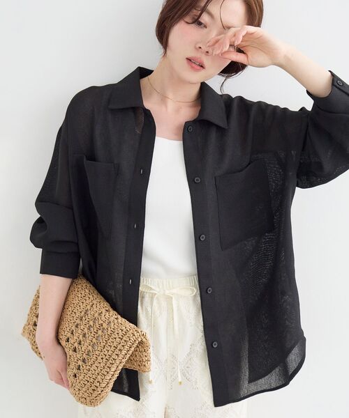 le.coeur blanc(ルクールブラン)の「ヴィンテージメッシュオーバーシャツ(シャツ/ブラウス・レディース・ベージュ/ブラック/オフホワイト・38)」の3枚目の写真