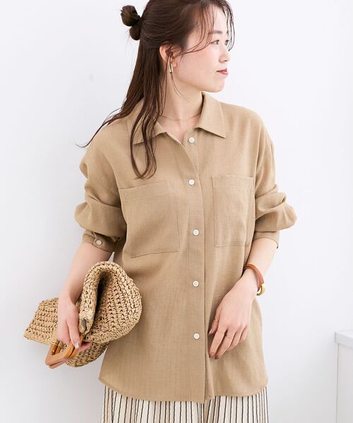 le.coeur blanc（ルクールブラン）の「ヴィンテージメッシュオーバーシャツ（シャツ/ブラウス・レディース・ベージュ・38）」の2枚目の写真