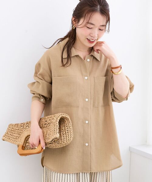 le.coeur blanc（ルクールブラン）の「ヴィンテージメッシュオーバーシャツ（シャツ/ブラウス・レディース・ベージュ・38）」の3枚目の写真