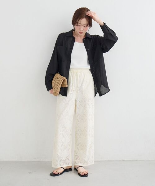 le.coeur blanc(ルクールブラン)の「ヴィンテージメッシュオーバーシャツ(シャツ/ブラウス・レディース・ベージュ/ブラック/オフホワイト・38)」の21枚目の写真