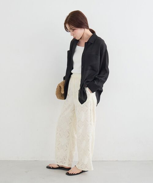 le.coeur blanc(ルクールブラン)の「ヴィンテージメッシュオーバーシャツ(シャツ/ブラウス・レディース・ベージュ/ブラック/オフホワイト・38)」の19枚目の写真