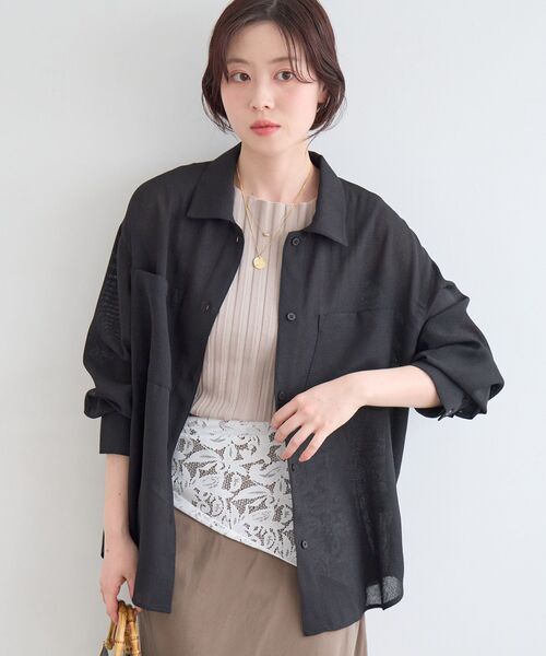 le.coeur blanc(ルクールブラン)の「ヴィンテージメッシュオーバーシャツ(シャツ/ブラウス・レディース・ベージュ/ブラック/オフホワイト・38)」の17枚目の写真