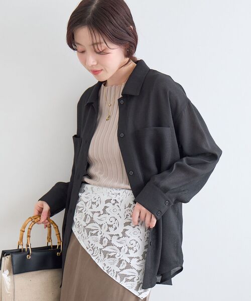 le.coeur blanc(ルクールブラン)の「ヴィンテージメッシュオーバーシャツ(シャツ/ブラウス・レディース・ベージュ/ブラック/オフホワイト・38)」の16枚目の写真