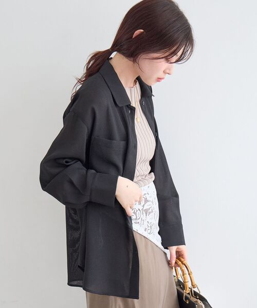 le.coeur blanc(ルクールブラン)の「ヴィンテージメッシュオーバーシャツ(シャツ/ブラウス・レディース・ベージュ/ブラック/オフホワイト・38)」の15枚目の写真