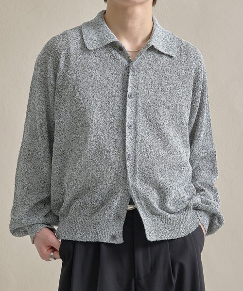 epnok（エプノック）の「カールヤーンルーズニットシャツ（ニット/セーター・メンズ・グレー/ナチュラル/ブラック・SMALL/MEDIUM/LARGE）」の2枚目の写真