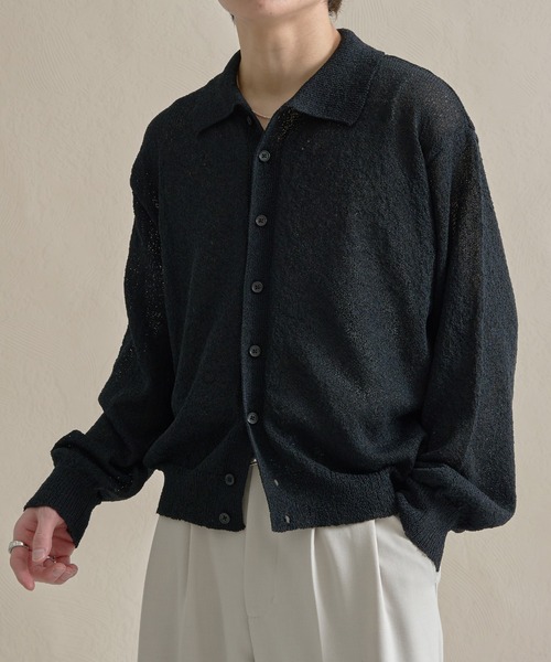 epnok（エプノック）の「カールヤーンルーズニットシャツ（ニット/セーター・メンズ・グレー/ナチュラル/ブラック・SMALL/MEDIUM/LARGE）」の5枚目の写真