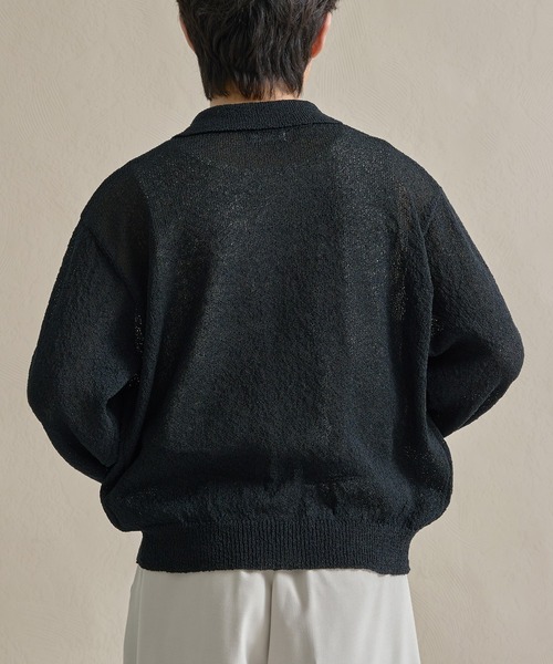 epnok（エプノック）の「カールヤーンルーズニットシャツ（ニット/セーター・メンズ・グレー/ナチュラル/ブラック・SMALL/MEDIUM/LARGE）」の6枚目の写真