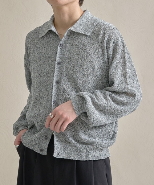 epnok（エプノック）の「カールヤーンルーズニットシャツ（ニット/セーター・メンズ・グレー/ナチュラル/ブラック・SMALL/MEDIUM/LARGE）」の12枚目の写真