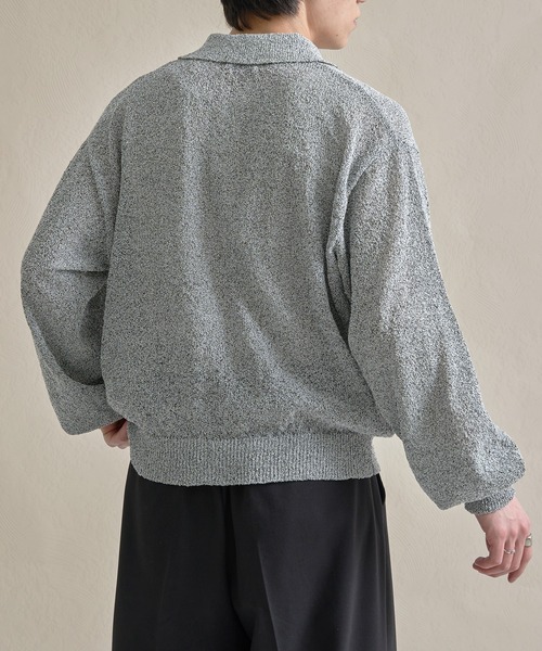epnok（エプノック）の「カールヤーンルーズニットシャツ（ニット/セーター・メンズ・グレー/ナチュラル/ブラック・SMALL/MEDIUM/LARGE）」の13枚目の写真