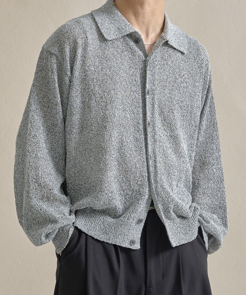 epnok（エプノック）の「カールヤーンルーズニットシャツ（ニット/セーター・メンズ・グレー/ナチュラル/ブラック・SMALL/MEDIUM/LARGE）」の14枚目の写真