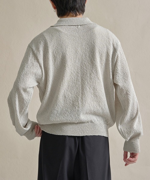 epnok（エプノック）の「カールヤーンルーズニットシャツ（ニット/セーター・メンズ・グレー/ナチュラル/ブラック・SMALL/MEDIUM/LARGE）」の20枚目の写真