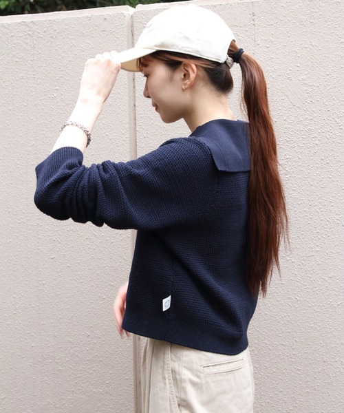 ORCIVAL（オーシバル）の「ORCIVAL/オーシバル　セーラーカラーニットカーディガン　SAILOR COLLAR KNIT CARDIGAN　OR-D0141 SIN（ニット/セーター・レディース・アイボリー/ダークネイビー・1）」の8枚目の写真