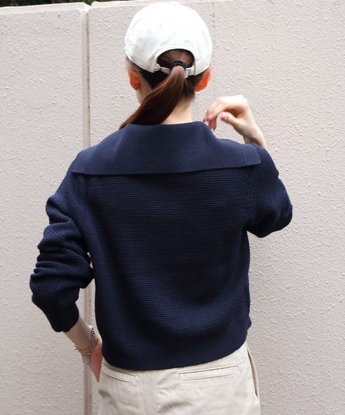 ORCIVAL（オーシバル）の「ORCIVAL/オーシバル　セーラーカラーニットカーディガン　SAILOR COLLAR KNIT CARDIGAN　OR-D0141 SIN（ニット/セーター・レディース・アイボリー/ダークネイビー・1）」の9枚目の写真