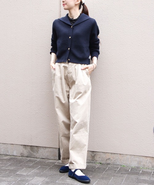 ORCIVAL（オーシバル）の「ORCIVAL/オーシバル　セーラーカラーニットカーディガン　SAILOR COLLAR KNIT CARDIGAN　OR-D0141 SIN（ニット/セーター・レディース・アイボリー/ダークネイビー・1）」の10枚目の写真