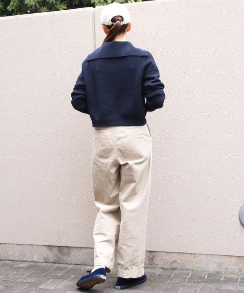 ORCIVAL（オーシバル）の「ORCIVAL/オーシバル　セーラーカラーニットカーディガン　SAILOR COLLAR KNIT CARDIGAN　OR-D0141 SIN（ニット/セーター・レディース・アイボリー/ダークネイビー・1）」の12枚目の写真