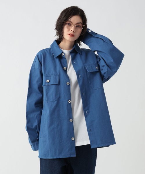 GEORGE'S（ジョージズ）の「ツイルシャツジャケット（テーラードジャケット・メンズ・ブルー/ブラック・MEDIUM/LARGE）」の2枚目の写真