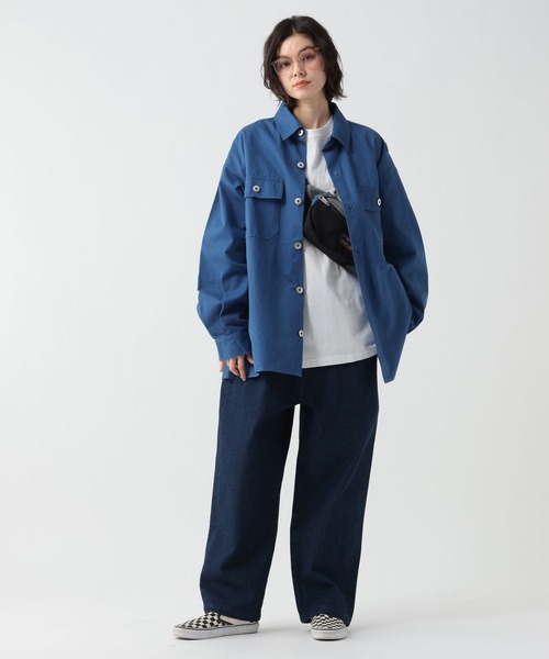 GEORGE'S（ジョージズ）の「ツイルシャツジャケット（テーラードジャケット・メンズ・ブルー/ブラック・MEDIUM/LARGE）」の5枚目の写真