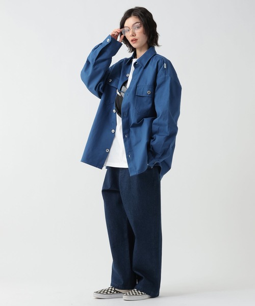 GEORGE'S（ジョージズ）の「ツイルシャツジャケット（テーラードジャケット・メンズ・ブルー/ブラック・MEDIUM/LARGE）」の6枚目の写真