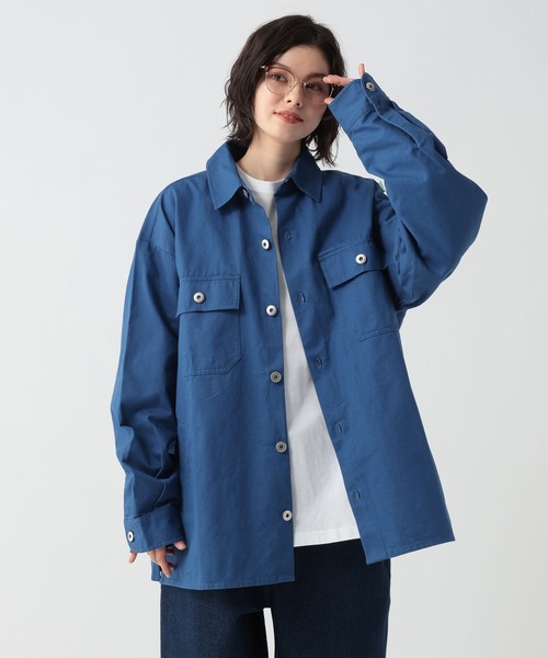 GEORGE'S（ジョージズ）の「ツイルシャツジャケット（テーラードジャケット・メンズ・ブルー/ブラック・MEDIUM/LARGE）」の7枚目の写真