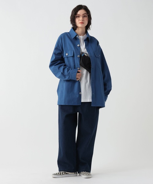 GEORGE'S（ジョージズ）の「ツイルシャツジャケット（テーラードジャケット・メンズ・ブルー/ブラック・MEDIUM/LARGE）」の3枚目の写真