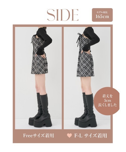 Darich ダーリッチ ニットボレロダブルチェックミニワンピース FL ニットボレロダブルチェックミニワンピース – Darich