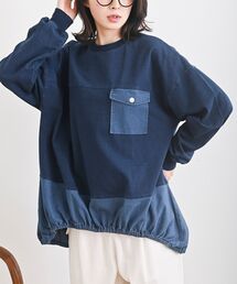 インディゴ裏毛コクーンチュニック
