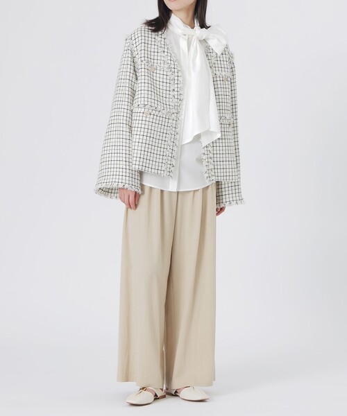 LOVELESS（ラブレス）の「ファンシーツイードジャケット（ノーカラージャケット・レディース・ブラック/オフホワイト・36/34）」の21枚目の写真