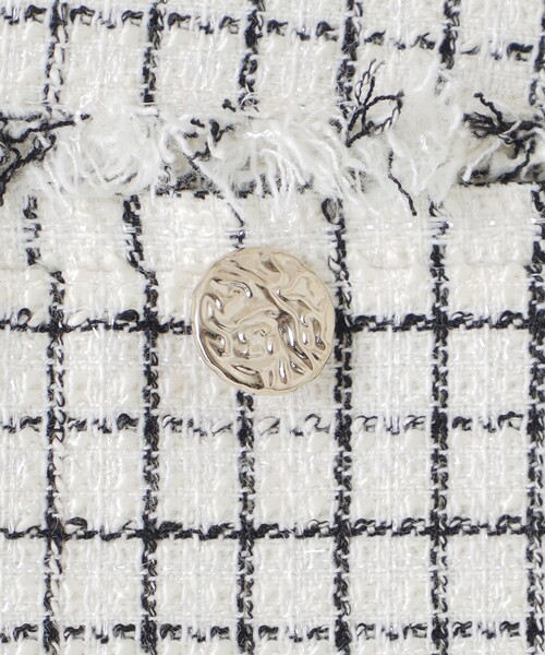 LOVELESS（ラブレス）の「ファンシーツイードジャケット（ノーカラージャケット・レディース・ブラック/オフホワイト・36/34）」の10枚目の写真