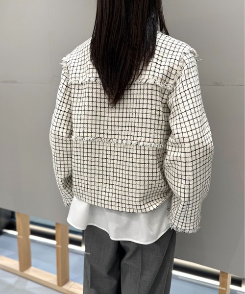 LOVELESS（ラブレス）の「ファンシーツイードジャケット（ノーカラージャケット・レディース・ブラック/オフホワイト・36/34）」の16枚目の写真