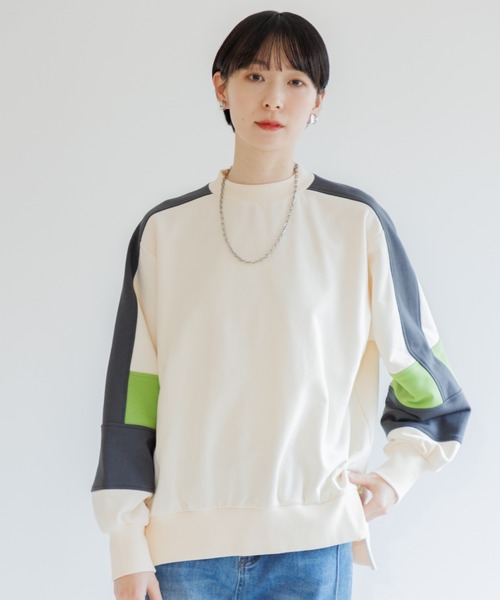Paradise Picnic（パラダイスピクニック）の「配色スエット（スウェット・レディース・ブラック/アイボリー/グレー・FREE）」の2枚目の写真