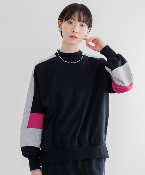 Paradise Picnic（パラダイスピクニック）の「配色スエット（スウェット・レディース・ブラック/アイボリー/グレー・FREE）」の3枚目の写真