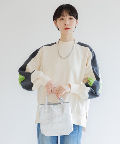 Paradise Picnic（パラダイスピクニック）の「配色スエット（スウェット・レディース・ブラック/アイボリー/グレー・FREE）」の7枚目の写真