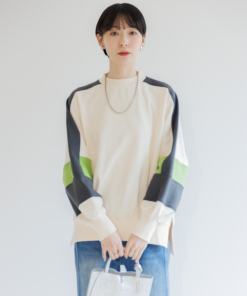 Paradise Picnic（パラダイスピクニック）の「配色スエット（スウェット・レディース・ブラック/アイボリー/グレー・FREE）」の8枚目の写真